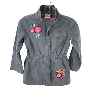 Hanna Andersson girls jacket coat anorak embroidered size 130 8 EUC